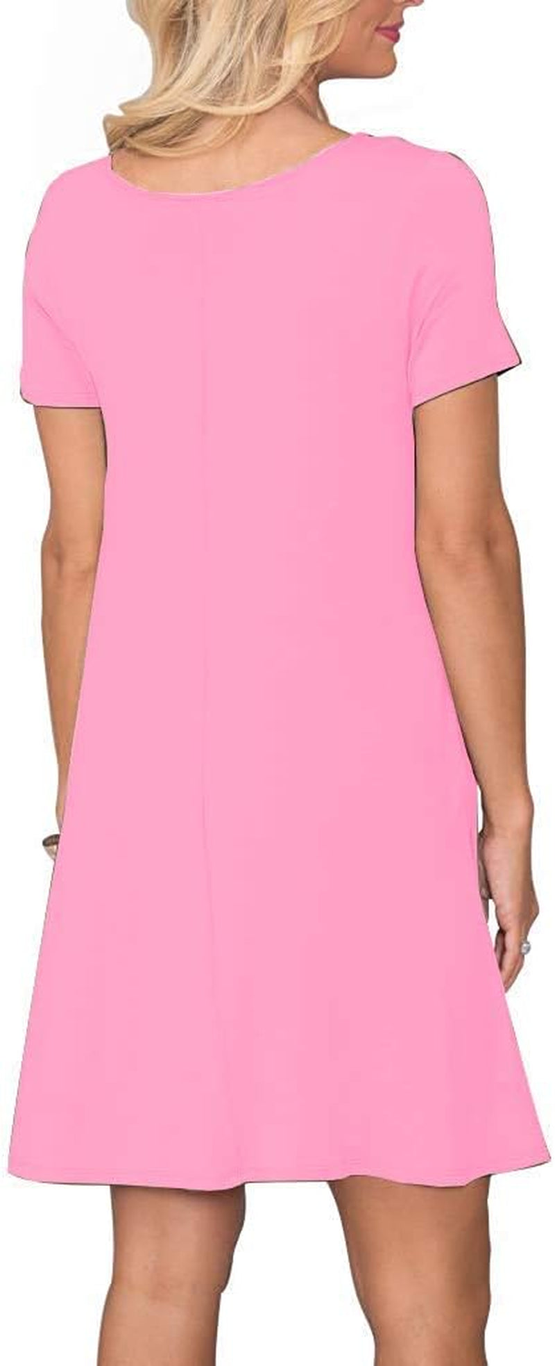 Women'S Summer Casual T Shirt Dresses Short Sleeve Swing Dress with Pockets