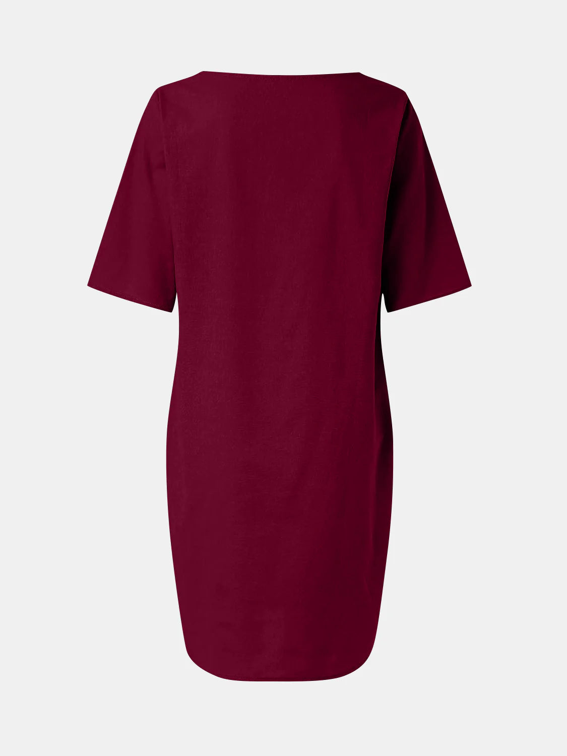 Full Size round Neck Half Sleeve Dress with Pockets
