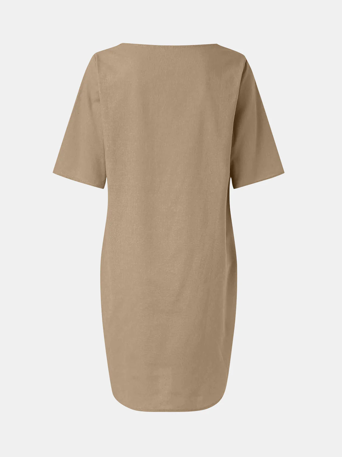 Full Size round Neck Half Sleeve Dress with Pockets
