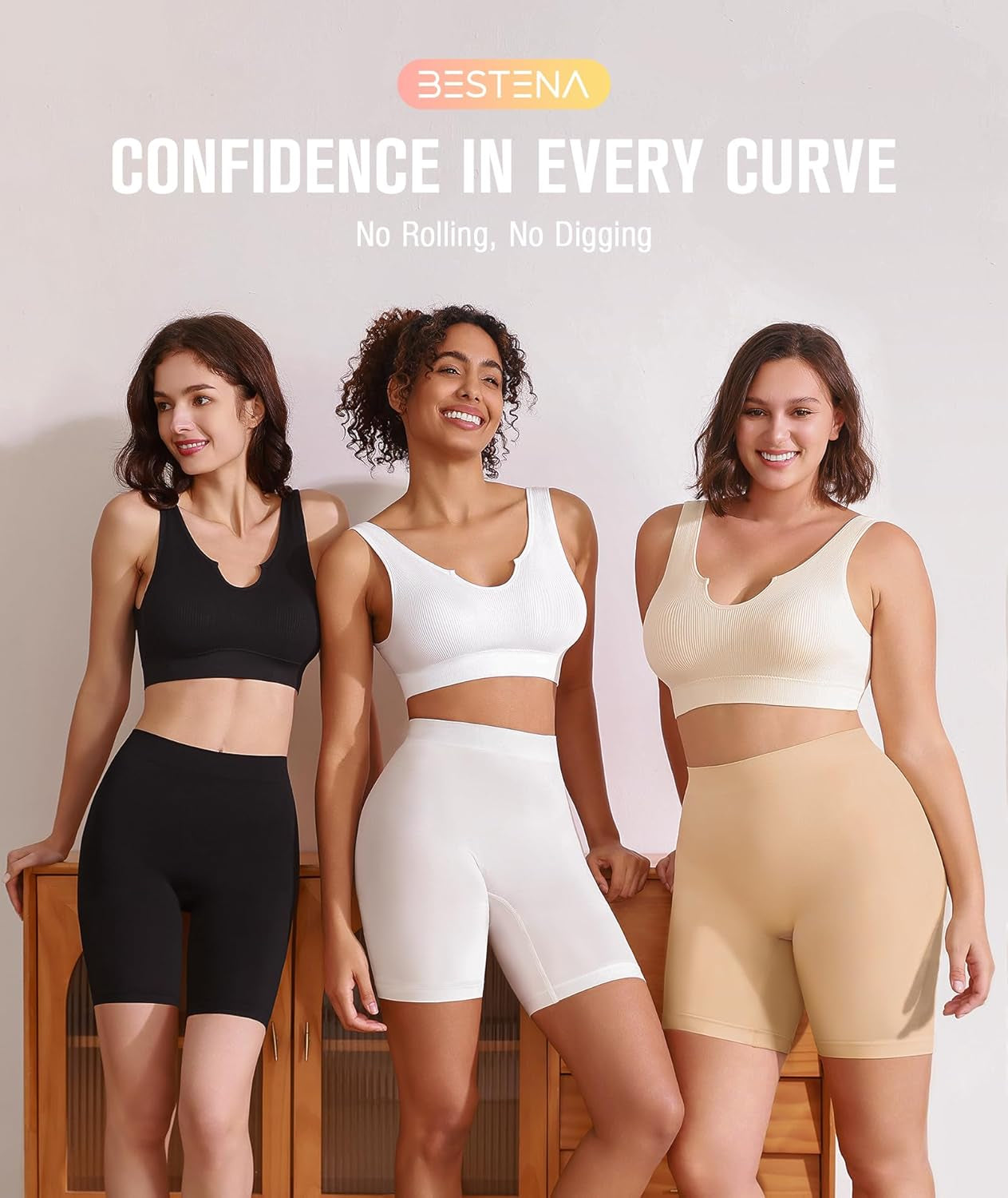 Slip Shorts for under Dresses Seamless Smooth Workout Yoga Bike Shorts for Women